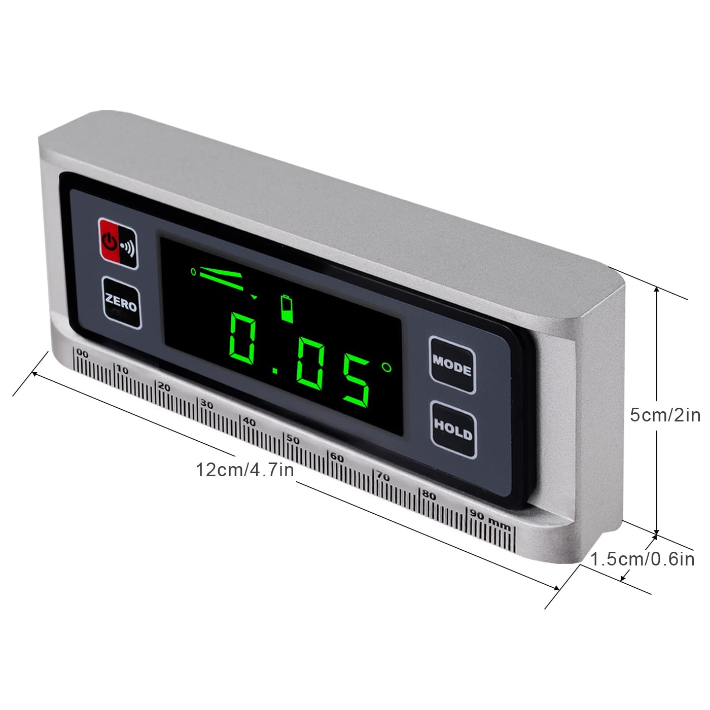Digital Angle Finder Protractor - 0-360° Inclinometer with Magnetic Base & V-...