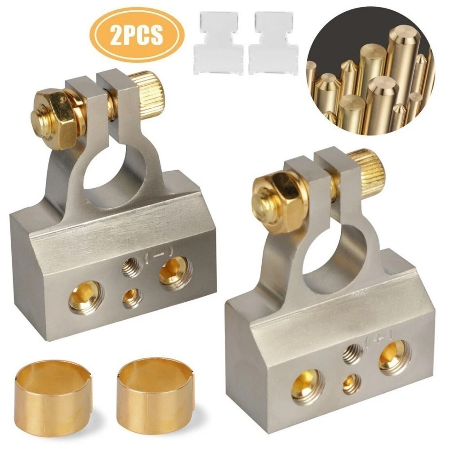 Car Battery Terminals Clamp Post 1/0 2 4 8 GA AWG Gauge&