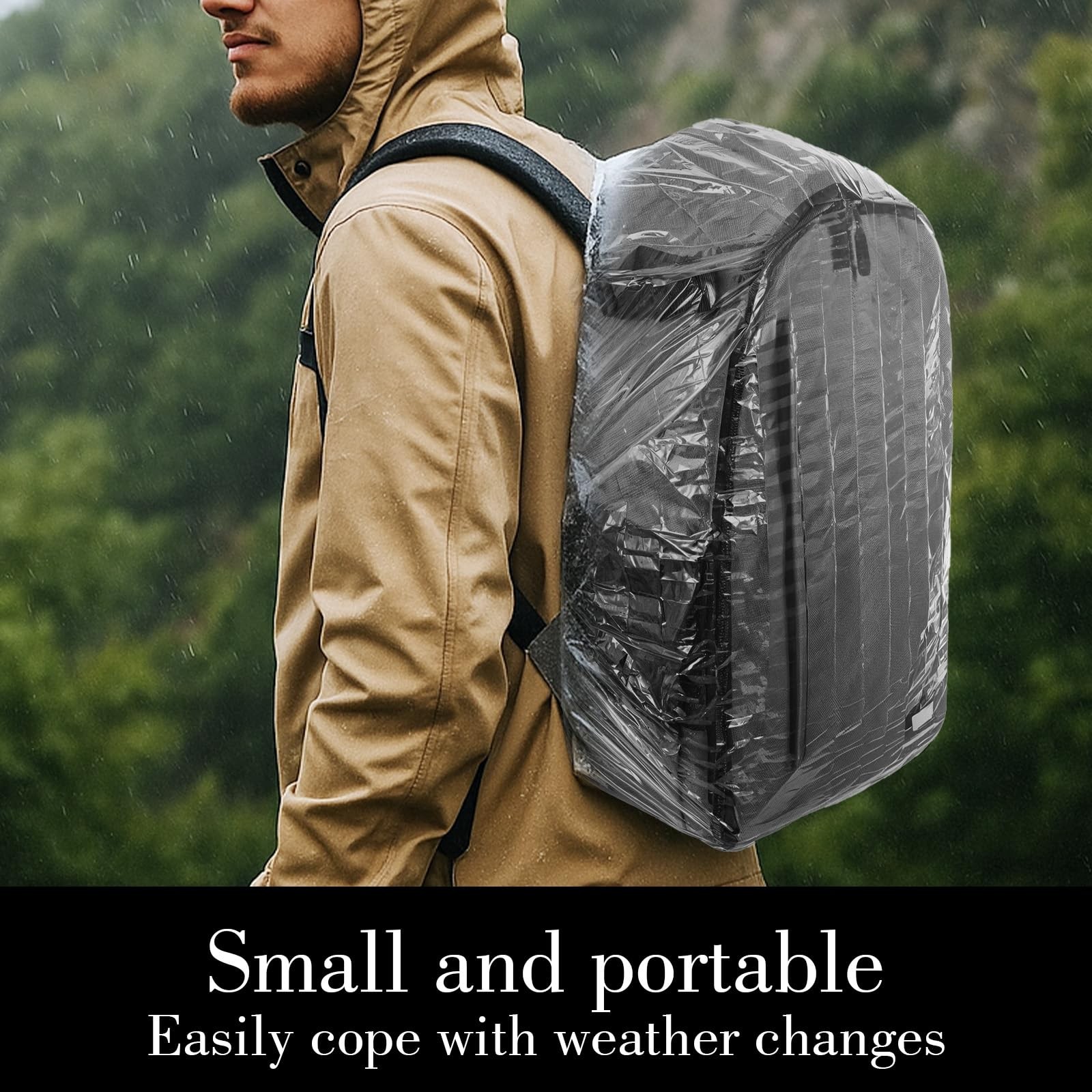 10 Pack Backpack Rain Cover, Disposable Waterproof Lightweight Backpack Cover...
