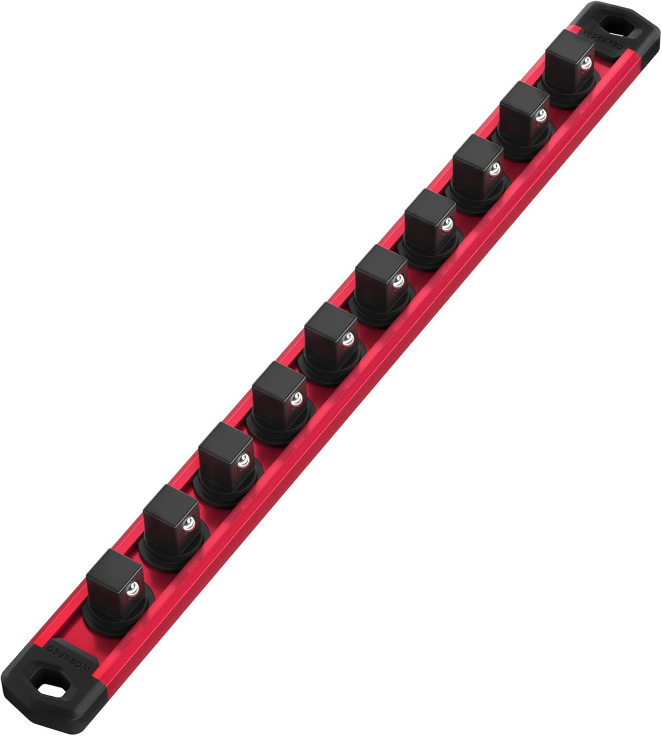 WORKPRO Magnetic Socket Organizer, Heavy Duty 1/2-Inch Drive Socket Rail | 1 Pie