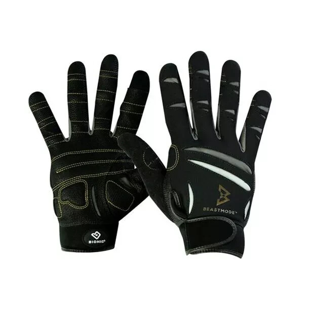 BEAST MODE MENS FULL FINGER FITNESS GLOVES XL, BLACK *DISTRESSED PKG