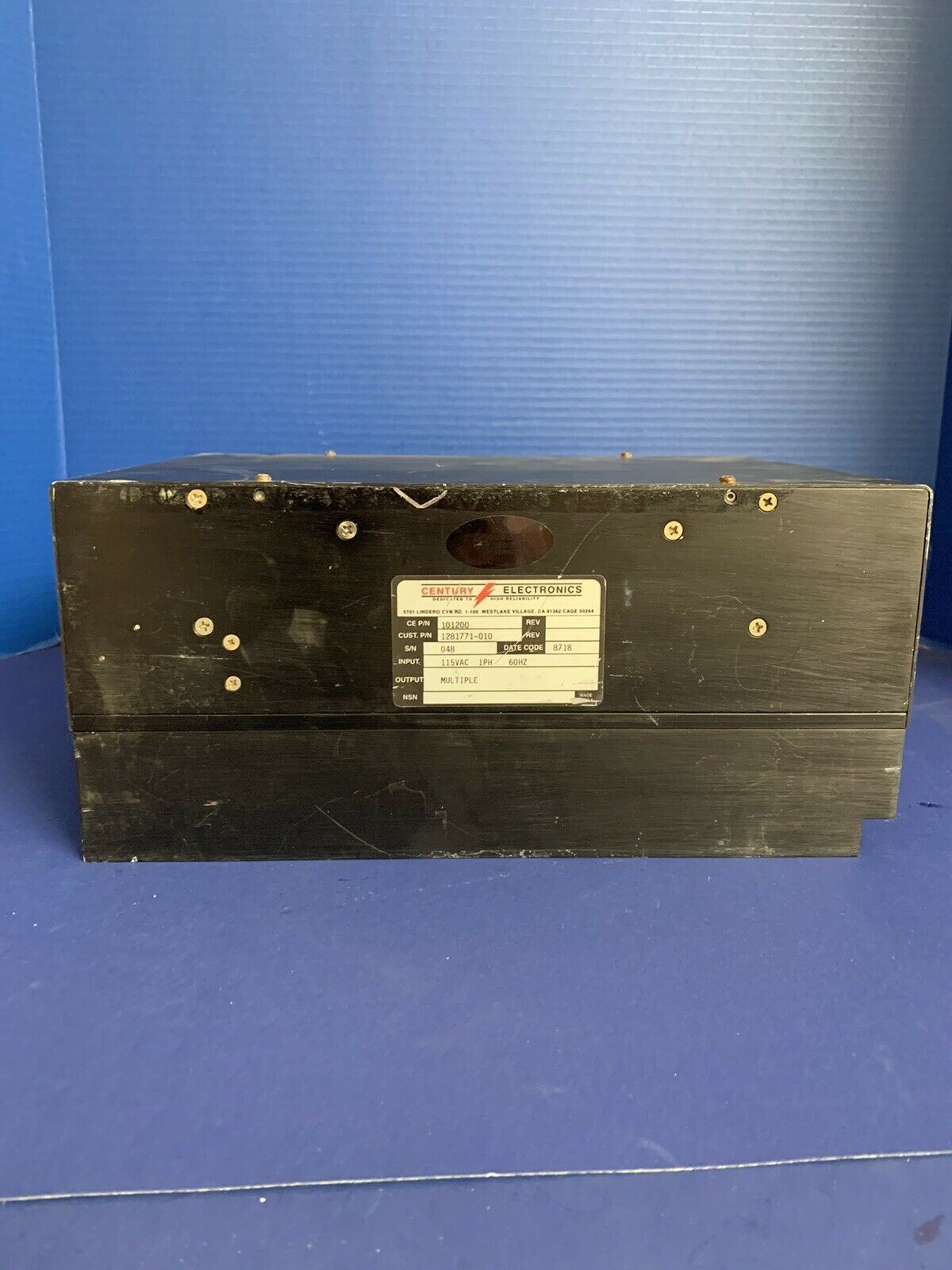 Century Electronics 101200 Power Supply, Used