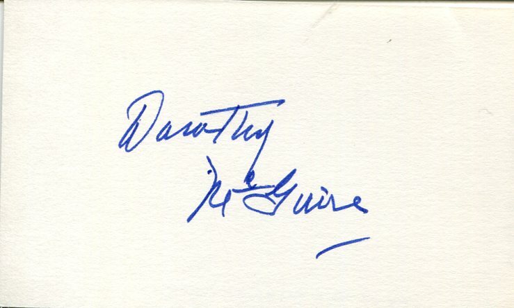 Dorothy McGuire Old Yeller Swiss Family Robinson Oscar Nominee Signed Autograph