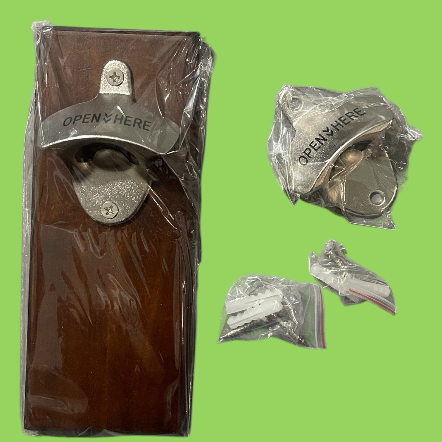 Wall Mount Bottle Opener - 2 Piece. NEW! (FF)