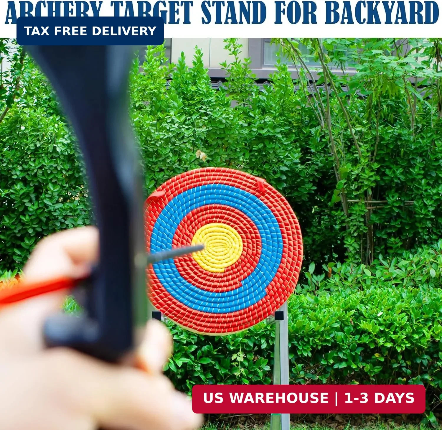 Archery Target Stand for Backyard, Foldable Metal Archery Target Stands for Stra
