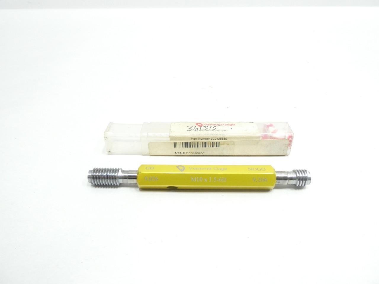 Vermont Gage M10.0-1.50 6H G/NG TPLK 302125530 Taperlock Plug Gage 9.026/9.206