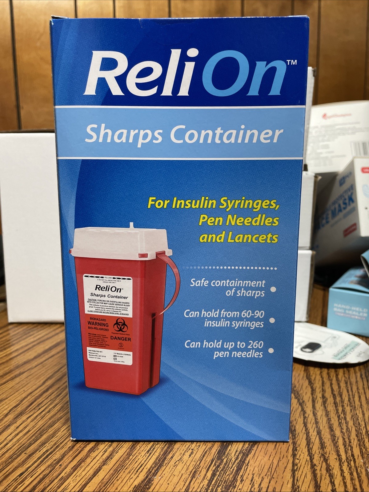 ReliOn Sharps Container For Insulin Syringes, Pen Needles and Lancets