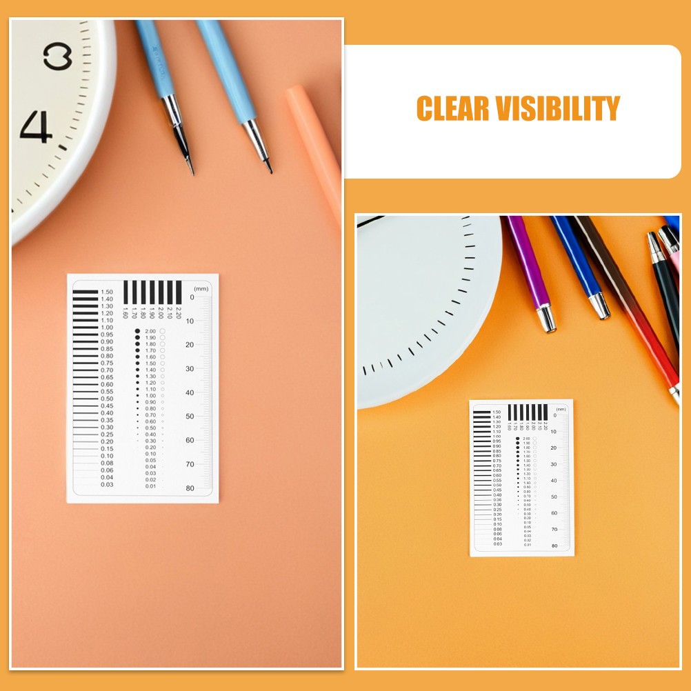 4pcs Transparent Flaw Detection And Measurement Tools Precision Ruler Set