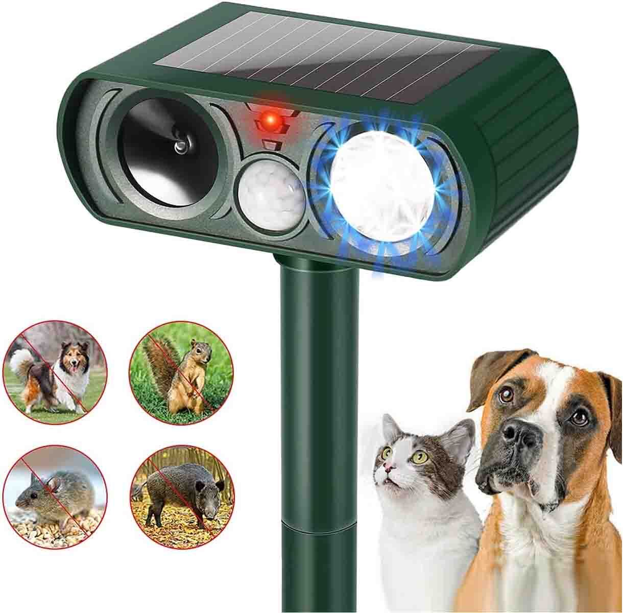 Upgraded Ultrasonic Animal Repellent Outdoor Cat Repellent Solar Animal Repeller