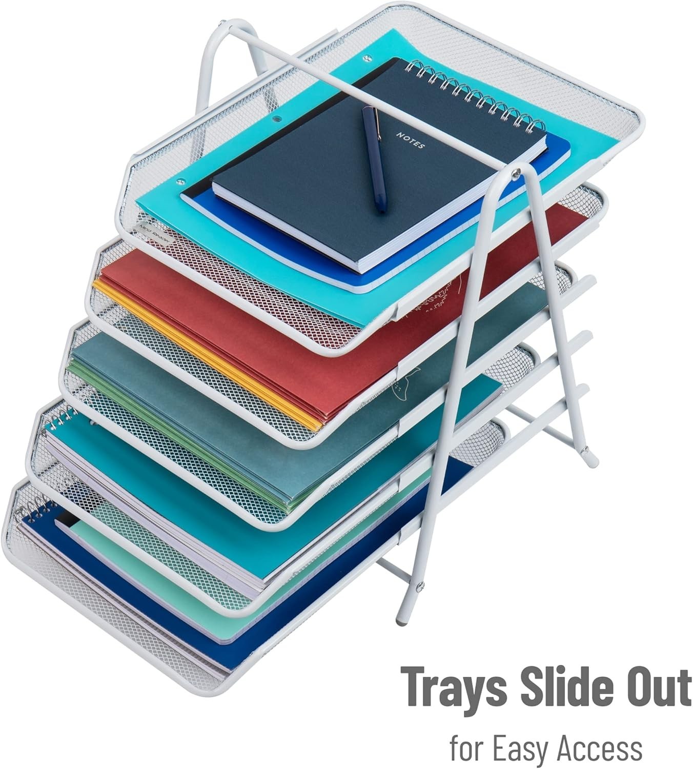 Stylish White 5-Tier Paper Tray - Efficient Desktop Organizer for Documents