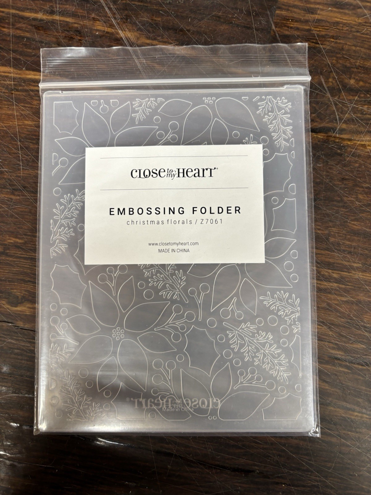 Close To My Heart CTM Embossing Folder Christmas Florals Z7061 NEW, HARD TO FIND