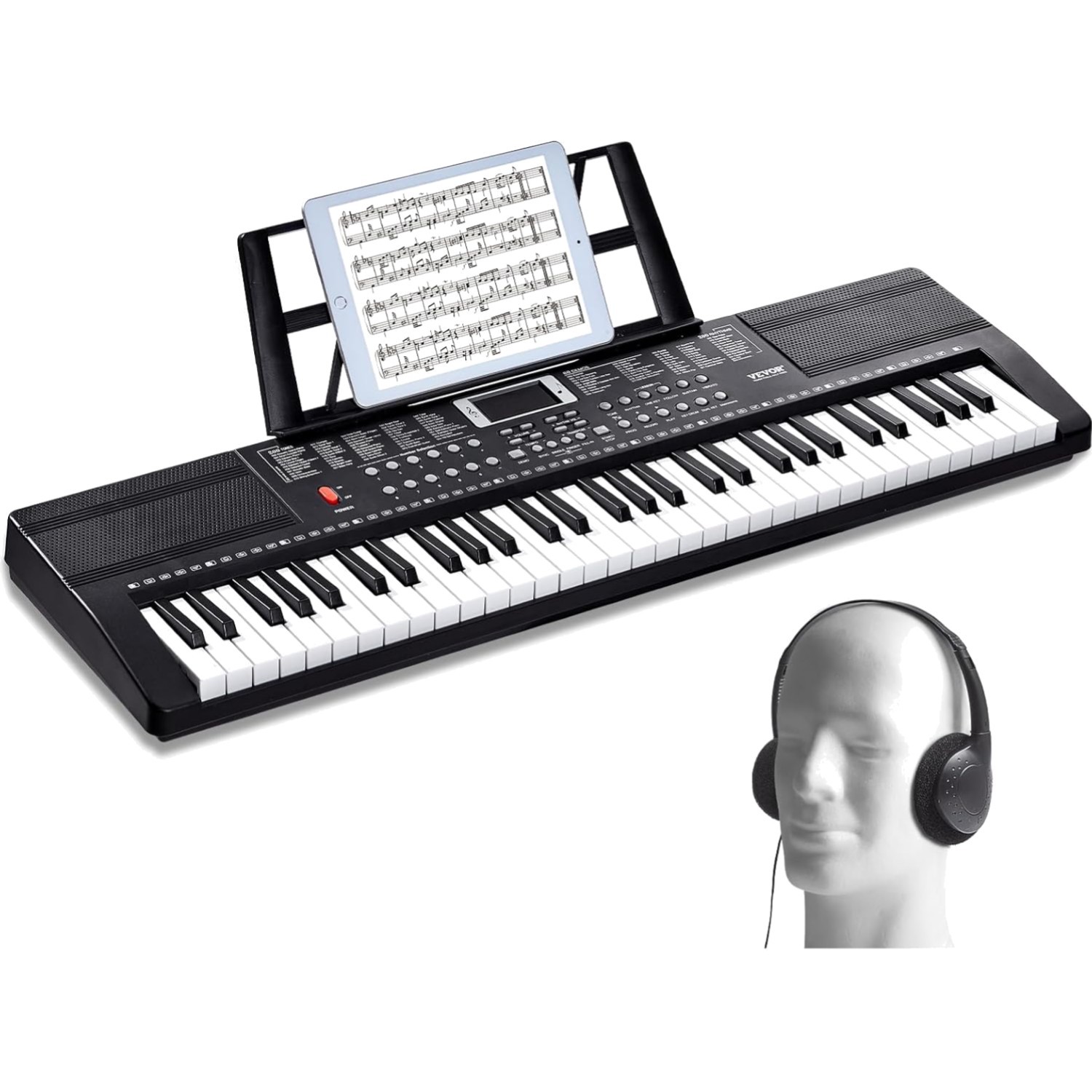 Vevor 61 Key Digital Keyboard Piano 200 Tones 200 Rhythms