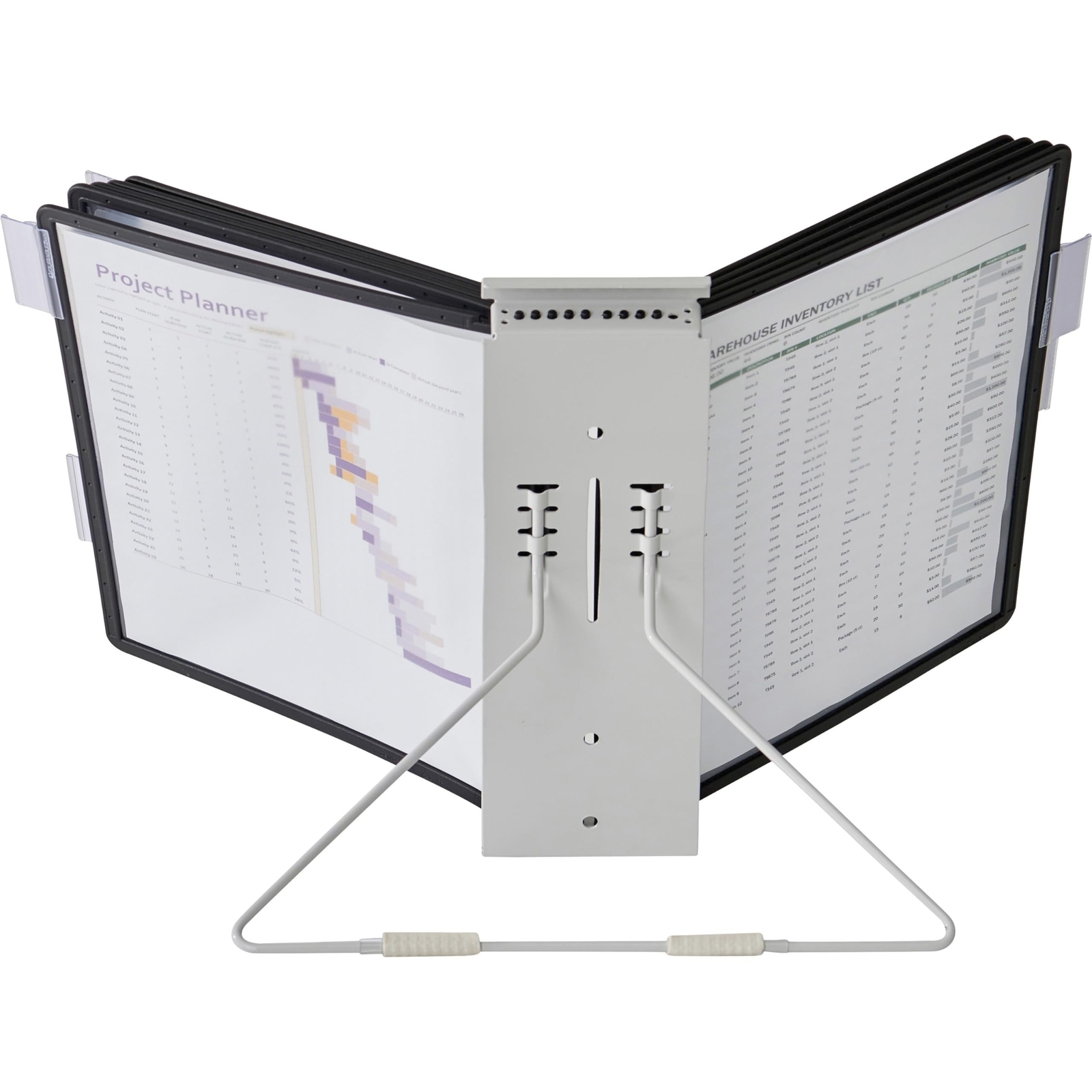DURABLE Desktop Reference System, 10 Double-Sided Panels, Letter-Size, Black,...