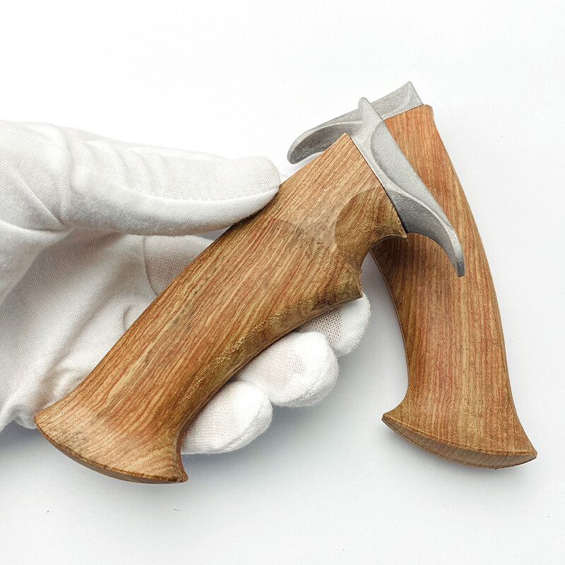 1PCS Natural Wood + Steel Head Handle FOR DIY Knife Grips Cutter Embryo Material