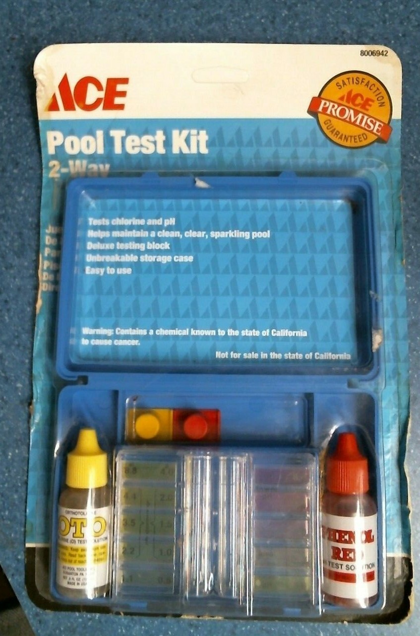 Ace 8006942, Pool Test Kit, 2-Way, Chlorine pH Water Chemical Testing, FREE SHIP