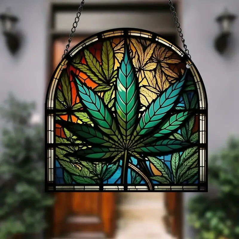 Unique Cannabis Leaf Suncatcher Window Hangings