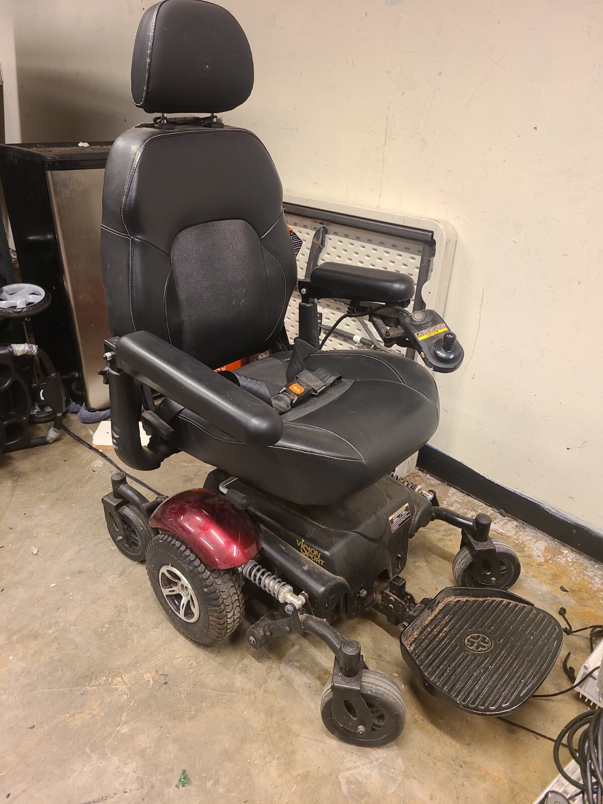 Electric Wheelchair Merits Vision Sport Captains Chair w Base Cushion w Tie Down