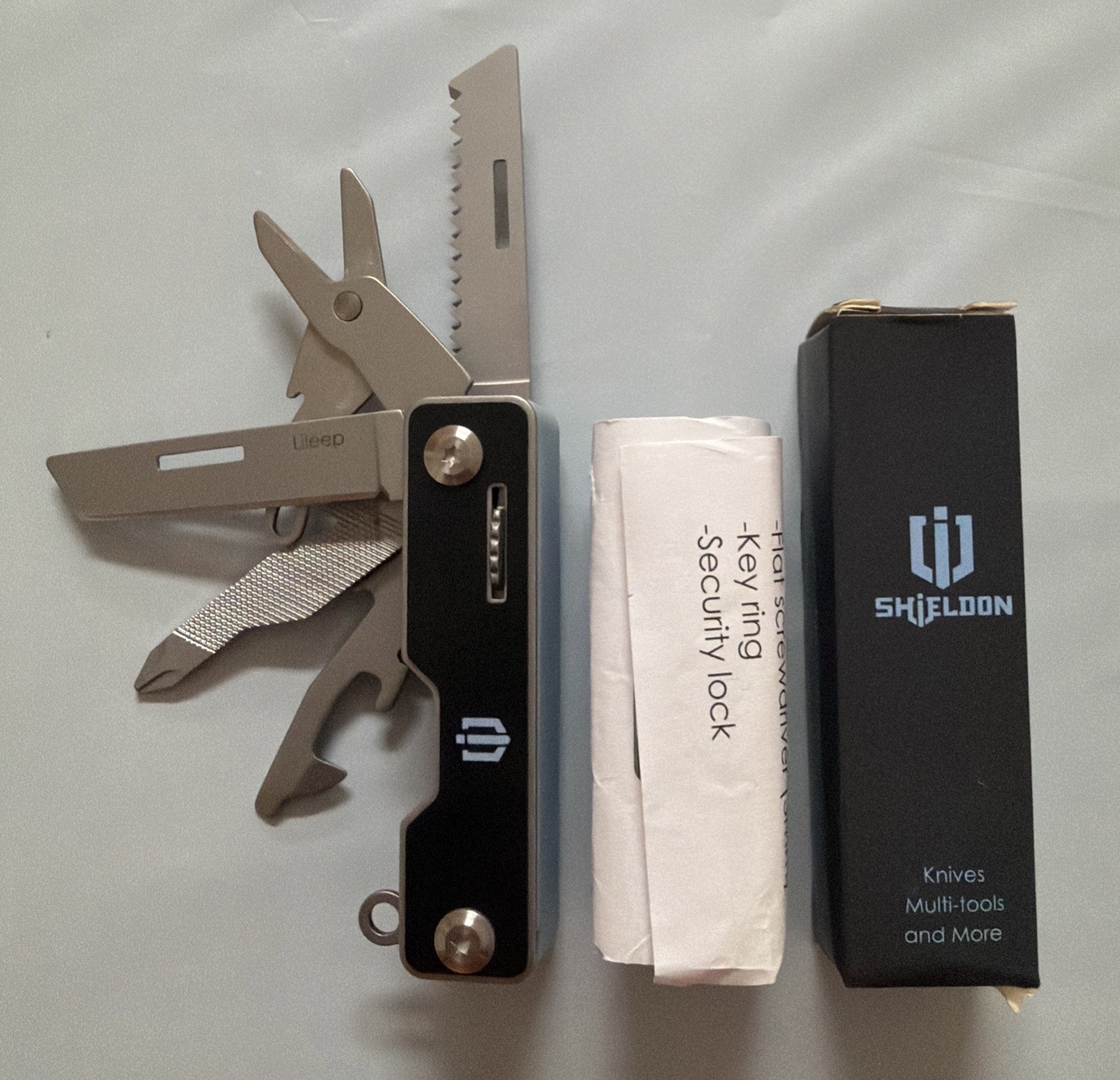 Shieldon Multi Tool Folding Knife Stainless Components Black ABS Handle SHIAK01