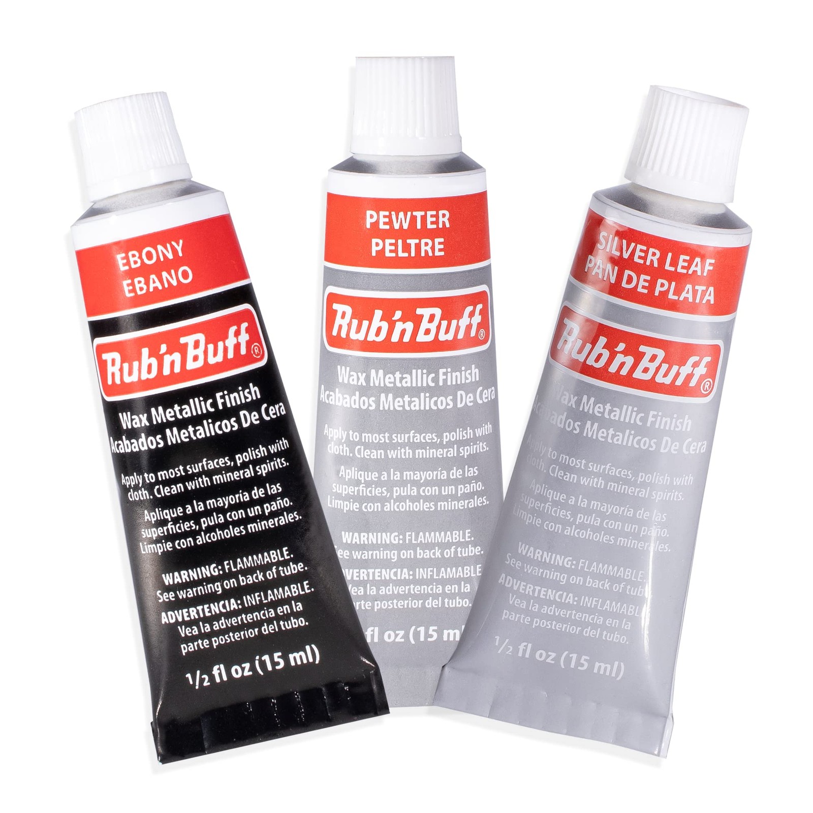 AMACO Rub n Buff Wax Metallic Finish Grey Kit - Ebony 0.17 Fl Oz (Pack of 3)