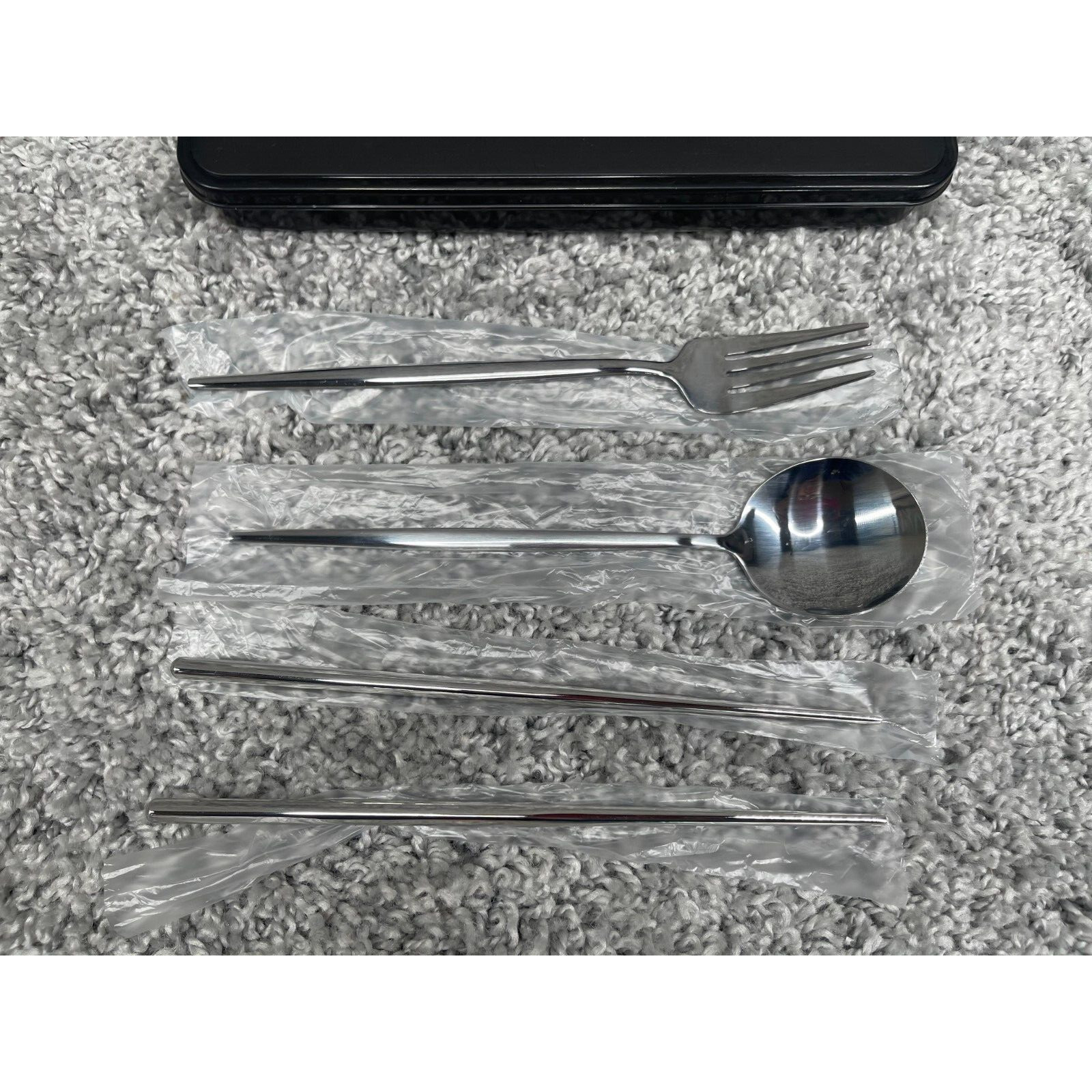 Micky Mouse Stainless Steel Spoon Fork Chopsticks Flatware Set With Case