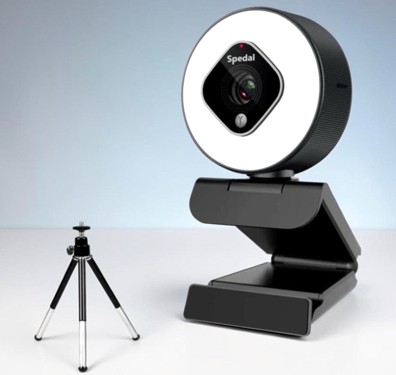 Spedal AF962 HD 1080P Webcam 60FPS Auto Focus Ring Light Streaming Camera Tripod