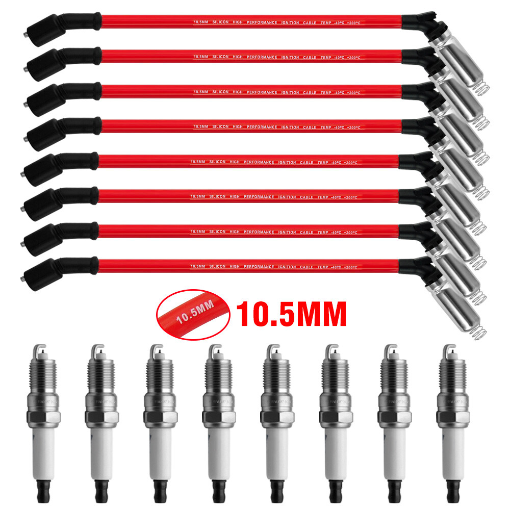 8pc 41-962 & 9748RR Spark Plug & Ignition Wire For Chevrolet Avalanche 2007-2008