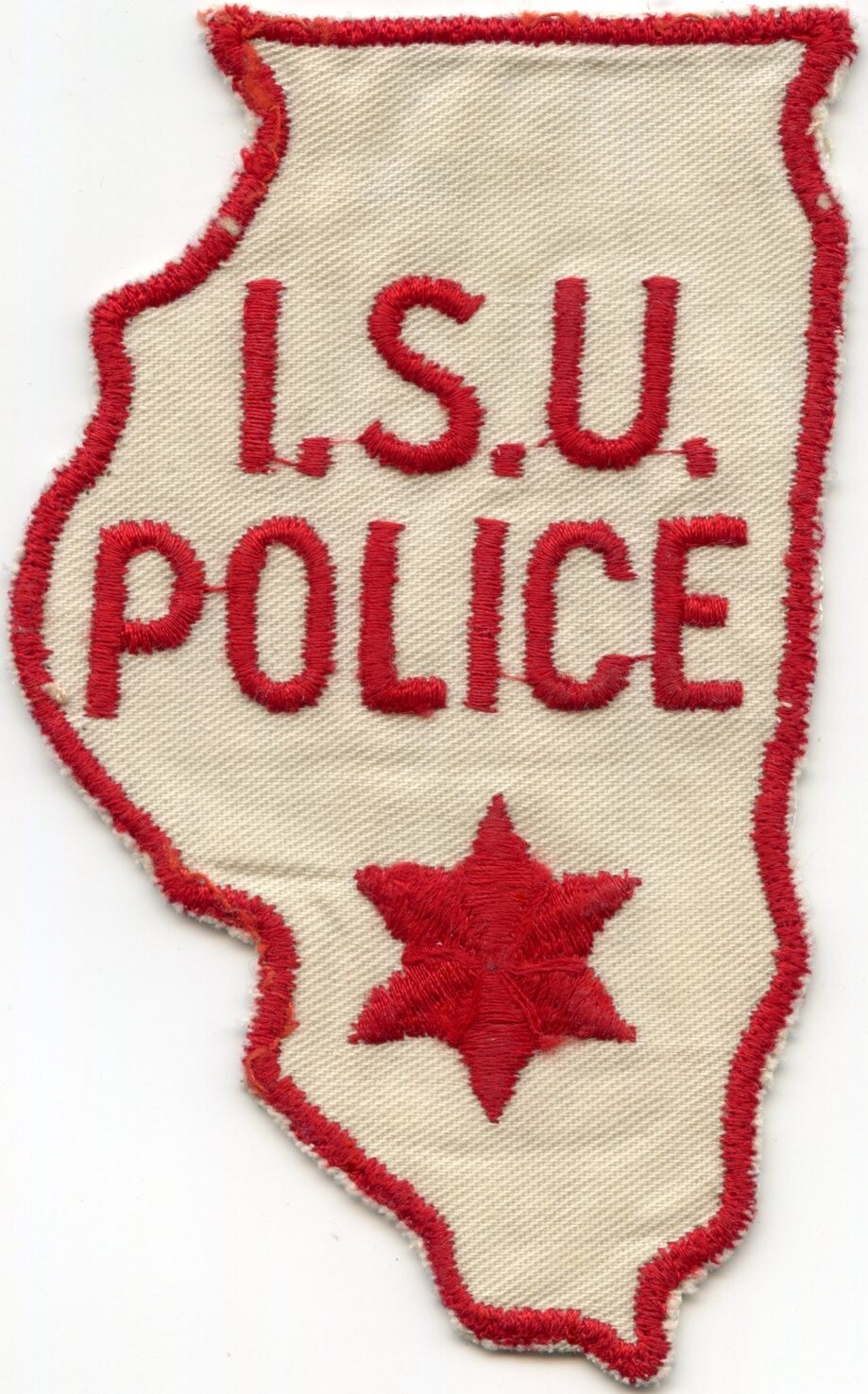 old ILLINOIS STATE UNIVERSITY POLICE Illinois State Shape Shaped POLICE PATCH