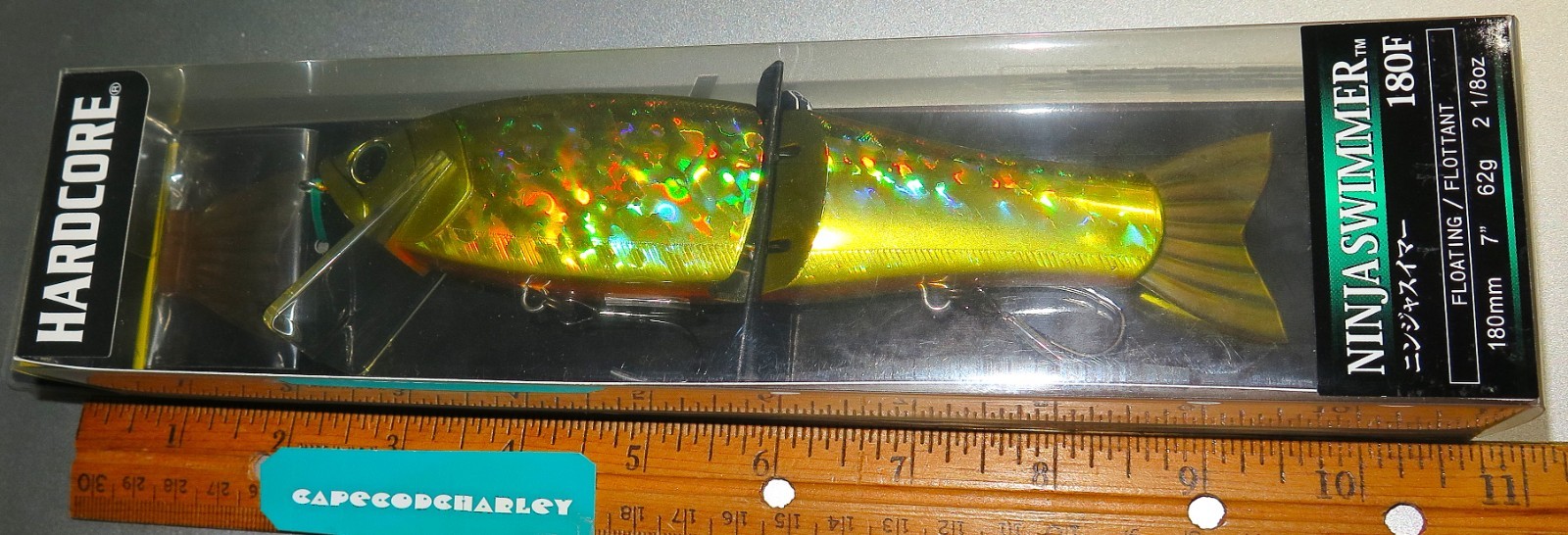DUEL  Yo-Zuri Hardcore Ninja Swimmer 180F GOLDEN SHINER  7in, 2 1/8 oz  Lure NEW