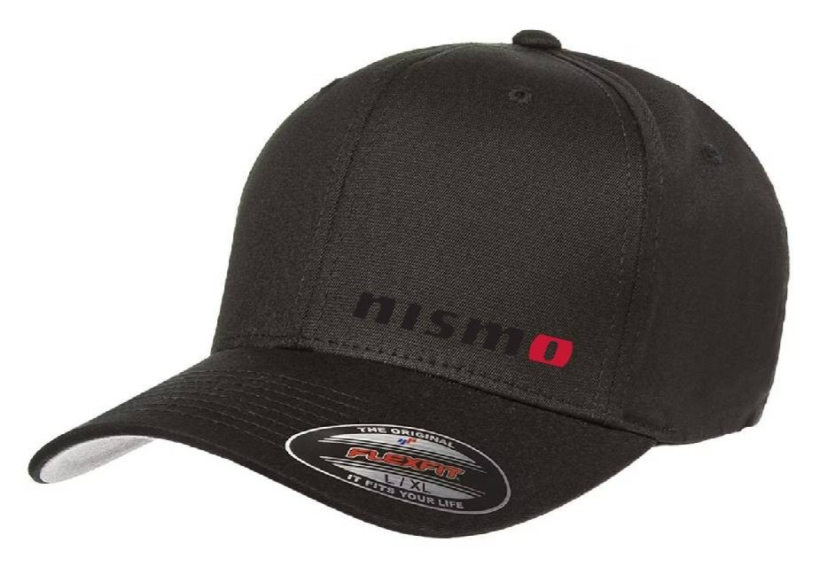 Nissan Nismo Car Logo Cap DTF Black 5001 Flexfit Baseball Hat S/M and L/XL
