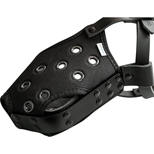 Large Dog Basket Muzzle - No Biting, Barking, or Chewing - Adjustable Straps, Bl