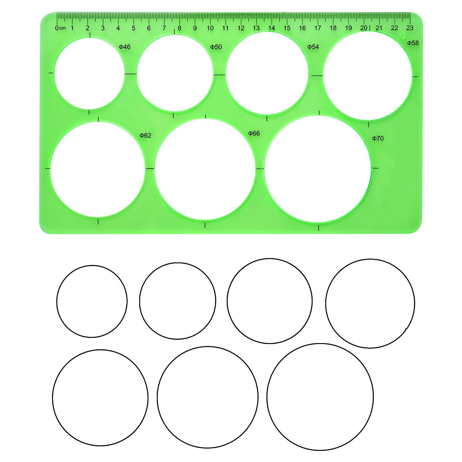 Circle Template 3 Pieces Plastic Circle and Oval Templates Measuring Template...