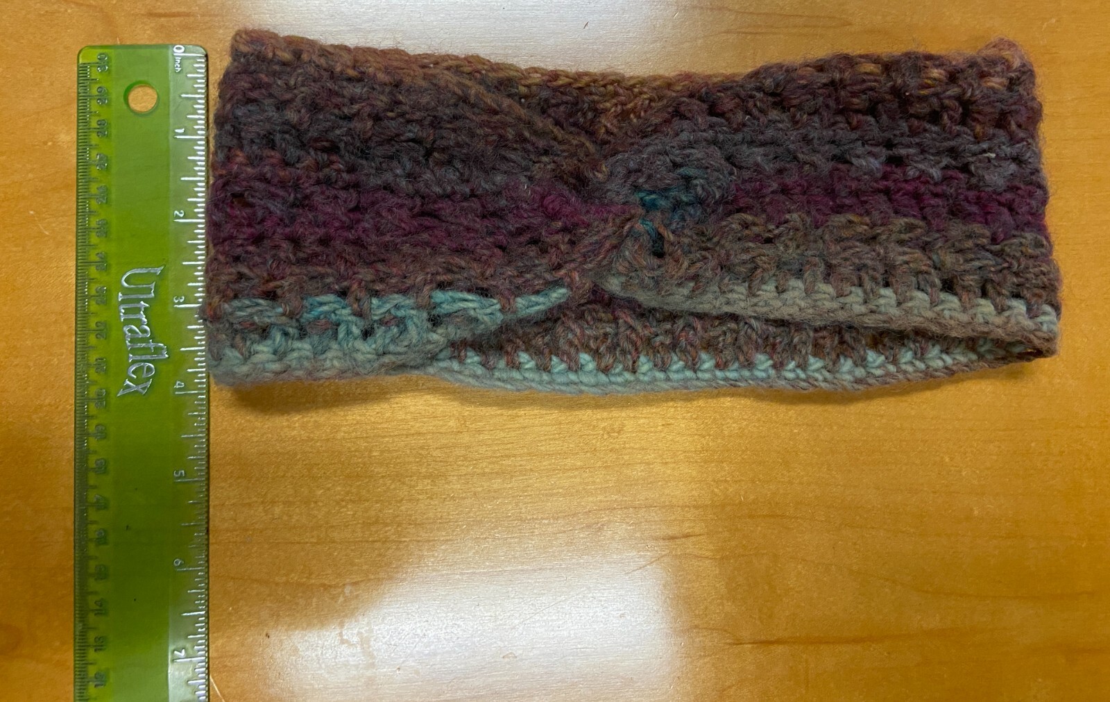 Knitted Pink Multicolor Twisted Headband