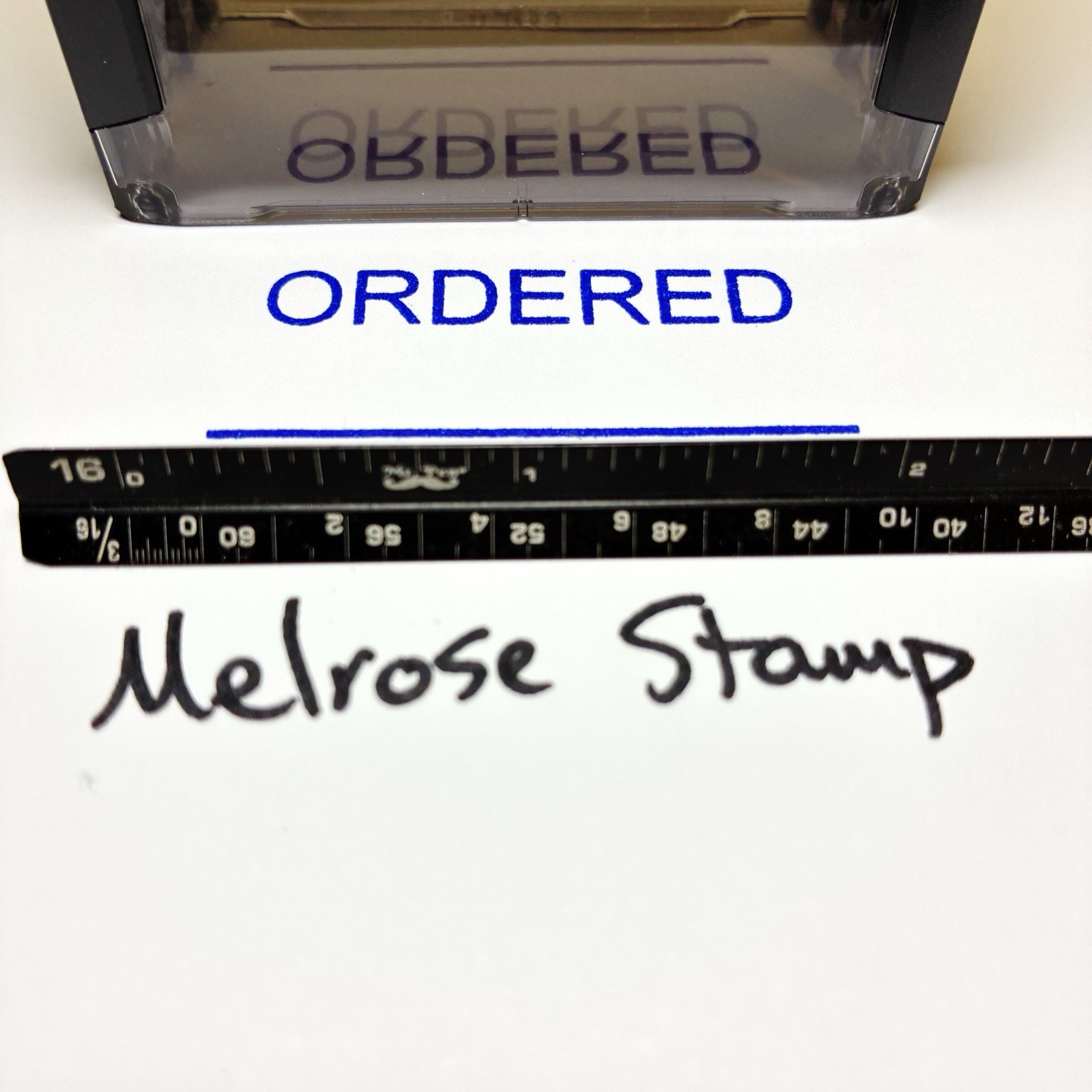 Ordered With Name Date Line Stamp Blue Ink Self Inking Ideal 4913