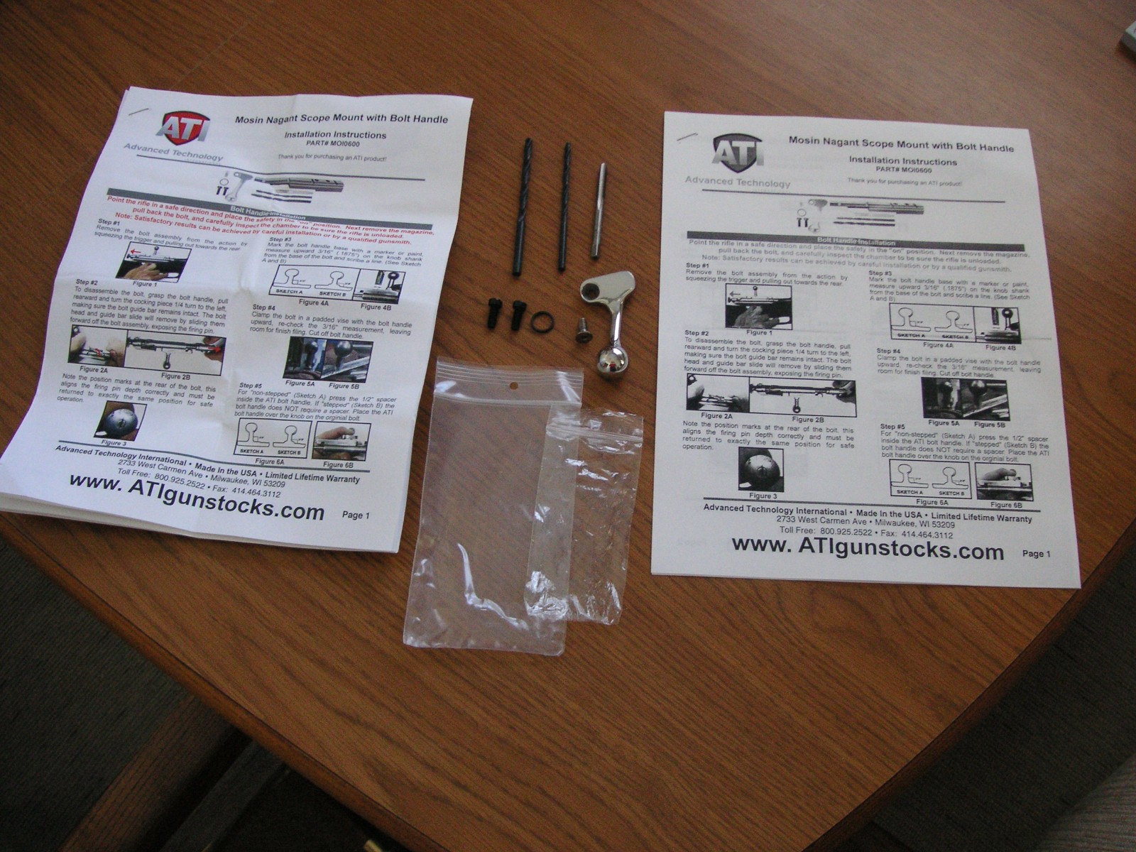 Assembly hardware with Bolt Handle for Double Rail Scope Mount for Mosin Nagant
