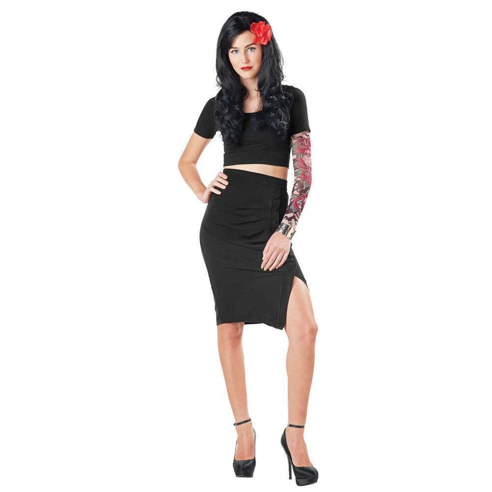 Day of the Dead Tattoo Sleeve Printed Fabric Slip-On Womens size S Seasons