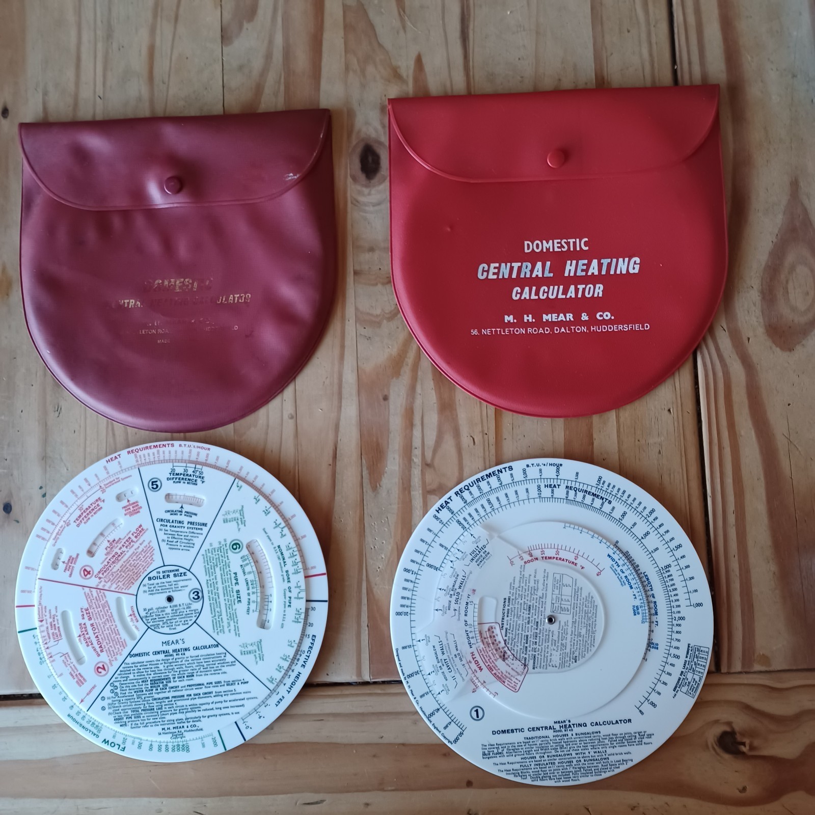 Mears Domestic Central Heating Calculator  x 2. Models No. 4 & 4D. plus extras.