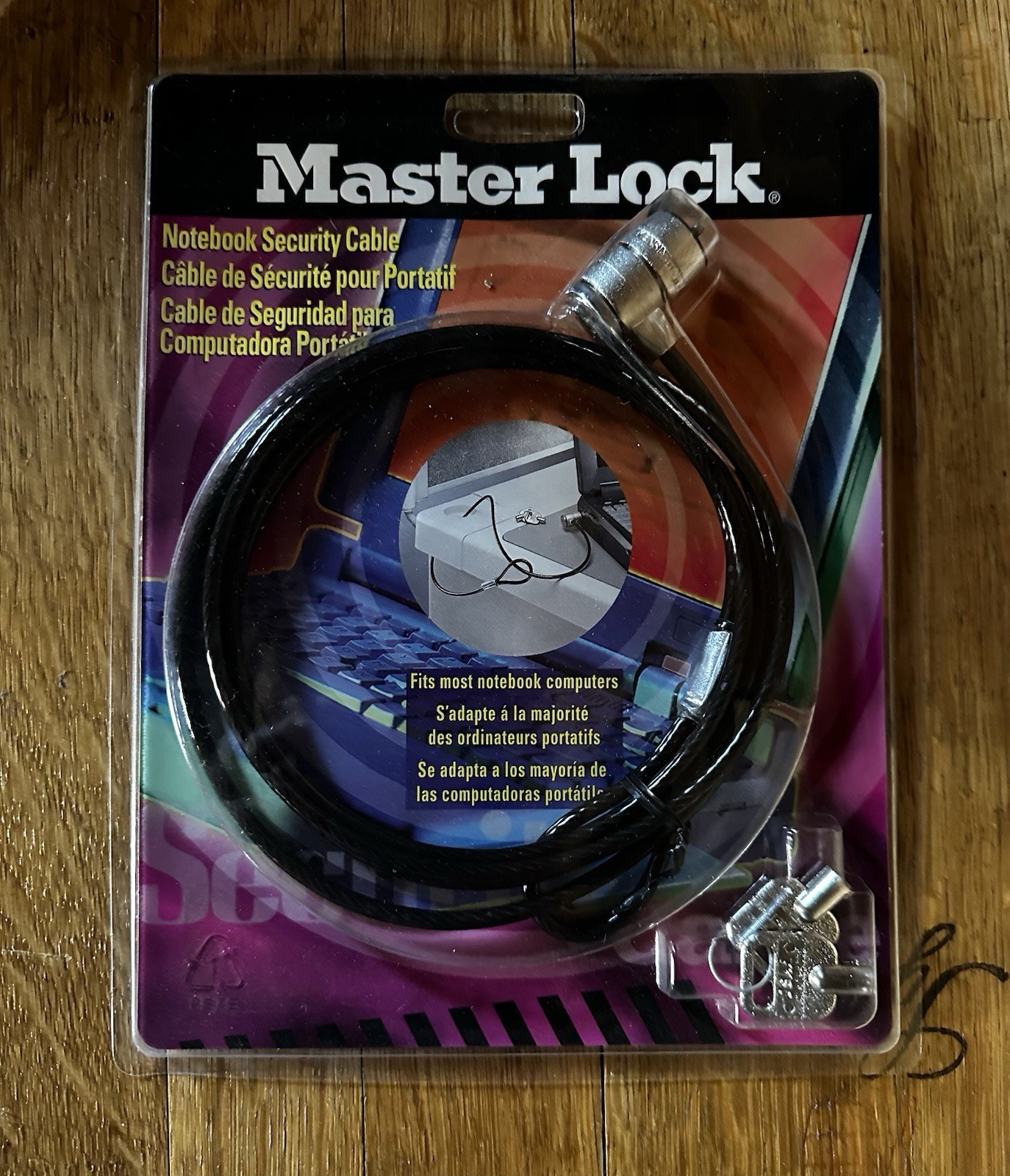 MASTER LOCK & KENSINGTON Notebook Security Cable #64032 A - Lot Of 3