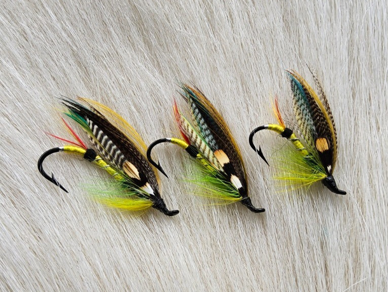 Fly Fishing Flies. Salmon Flies Combo. Green  Highlander asst. size  Hooks. JC