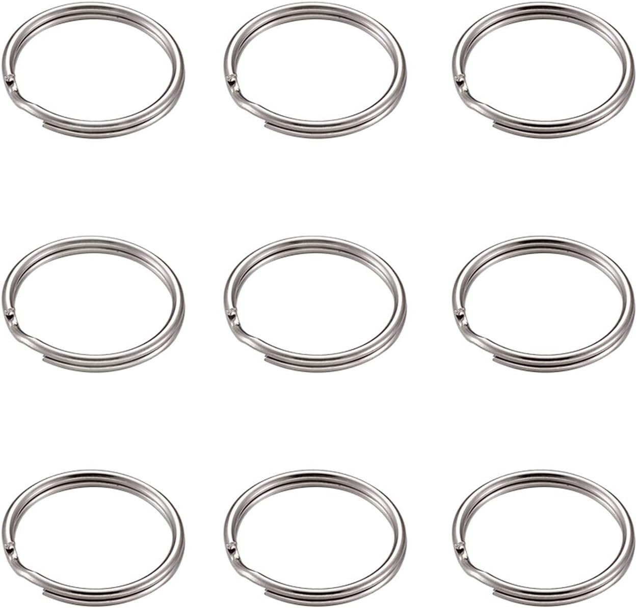 10/20x Stainless Steel Split Key Ring Round Wire Keychain Jump Ring Metal Loop