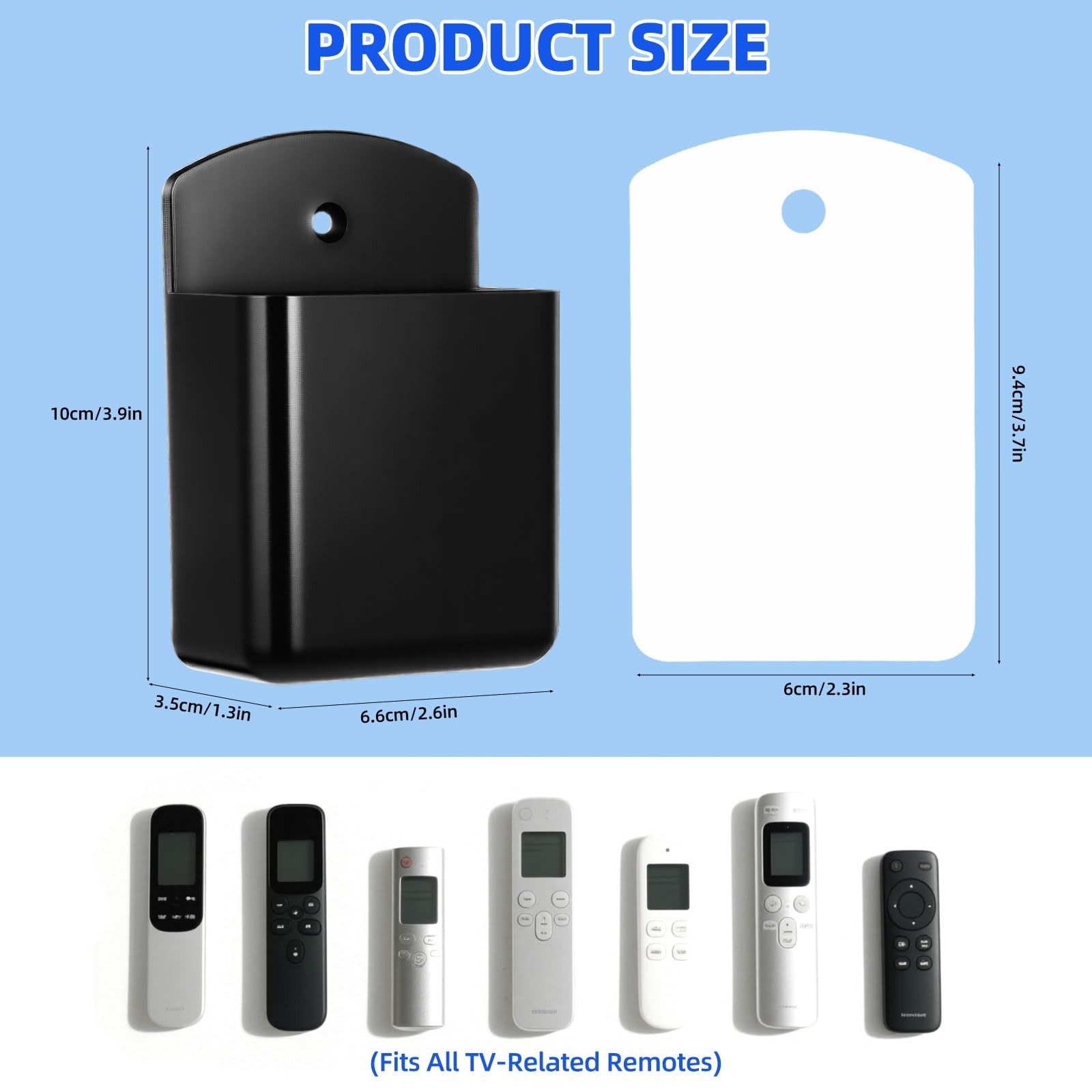 12 Pcs Remote Control Holder Wall Mount Adhesive TV Controller Holder Black T...