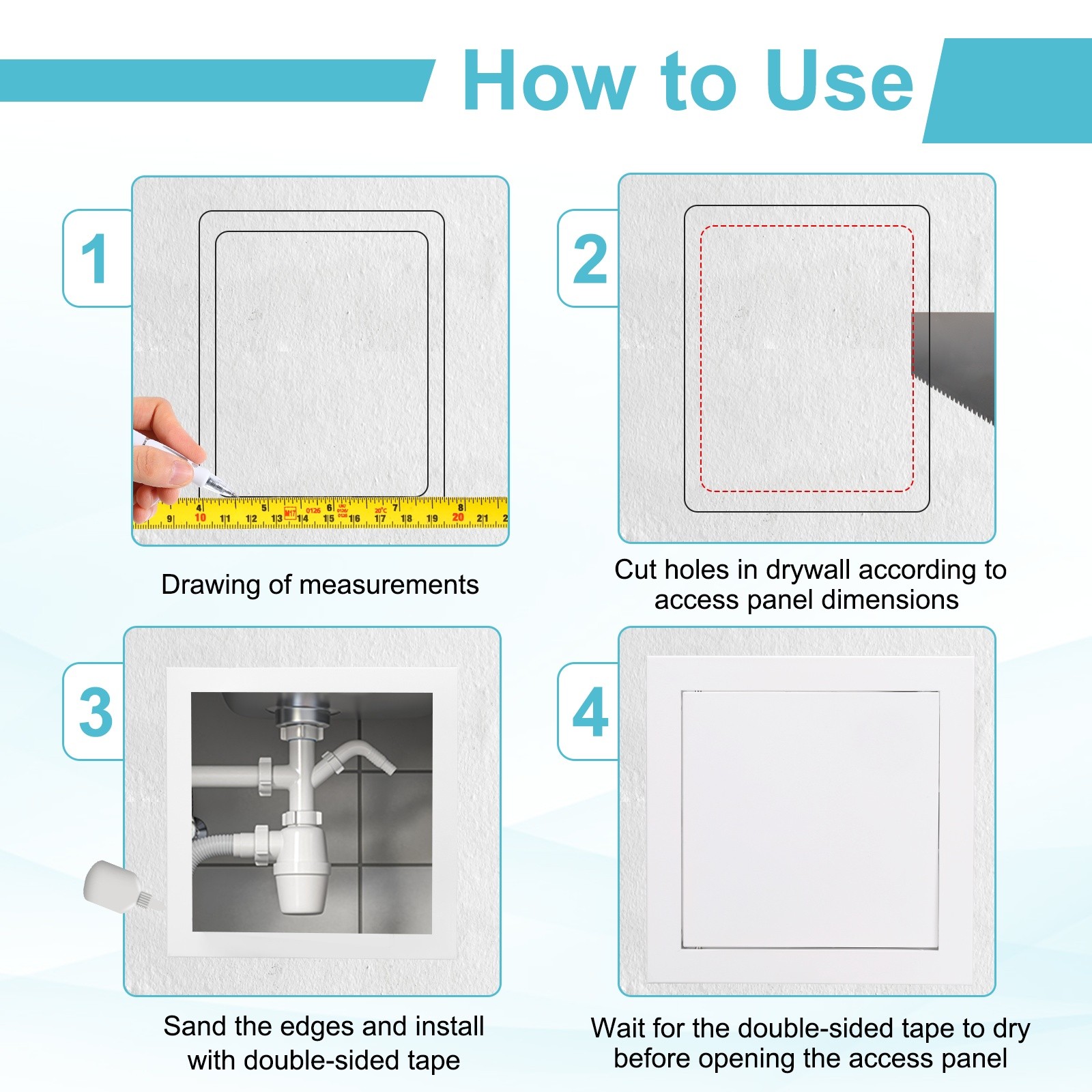 17"x17" Drywall Access Panel Wall Hole Cover Access Doors with Click Lock, White