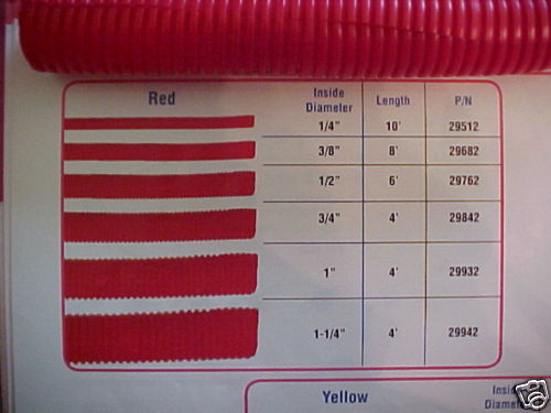 Split Loom Red Tube audio, video wire & hose cover 1/4", 3/8", 1/2", 3/4". 28'