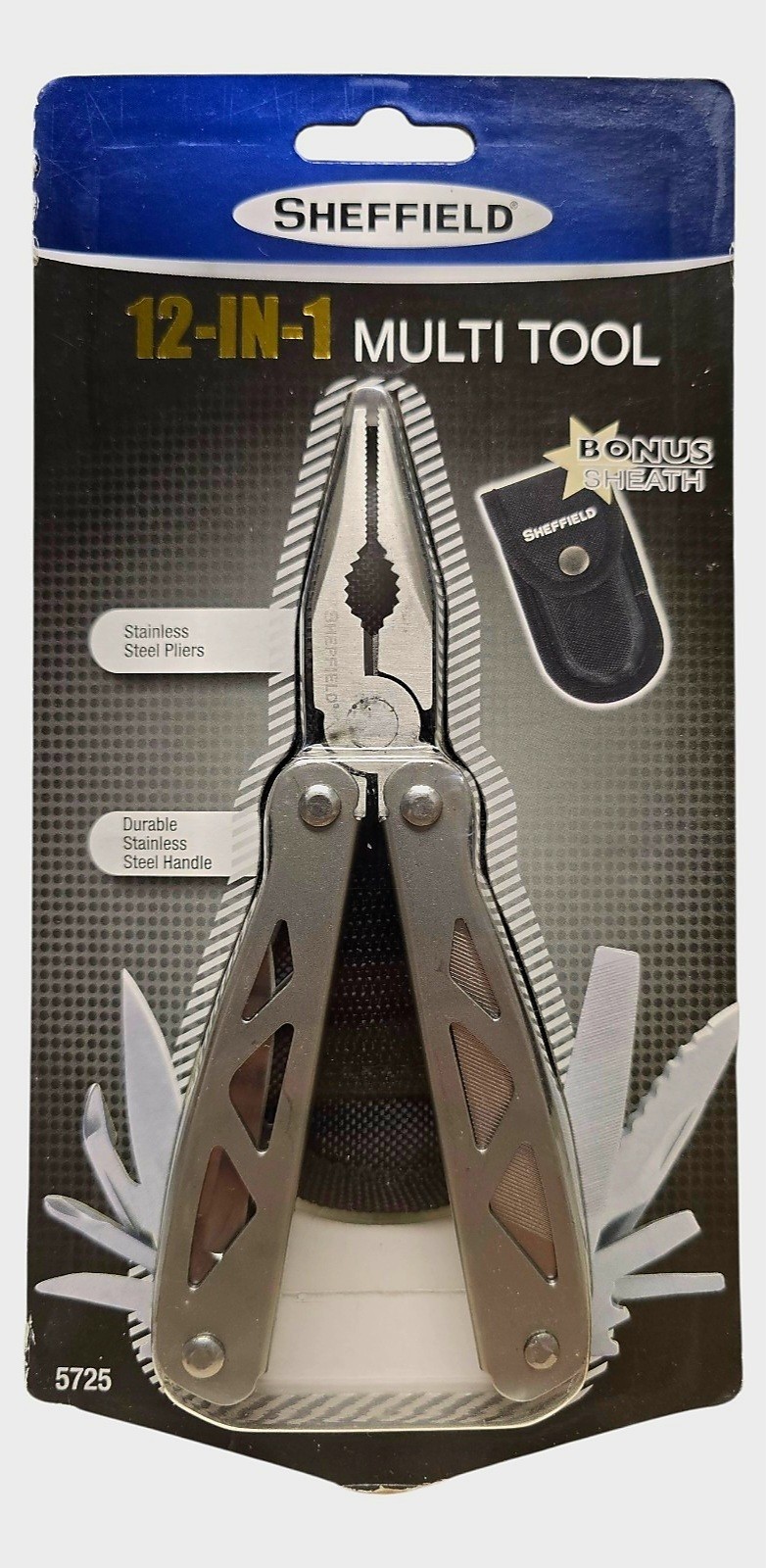 NEW  Sheffield 12-in-1 Multi Tool #5725 Sealed Includes Sheath Carrying Case