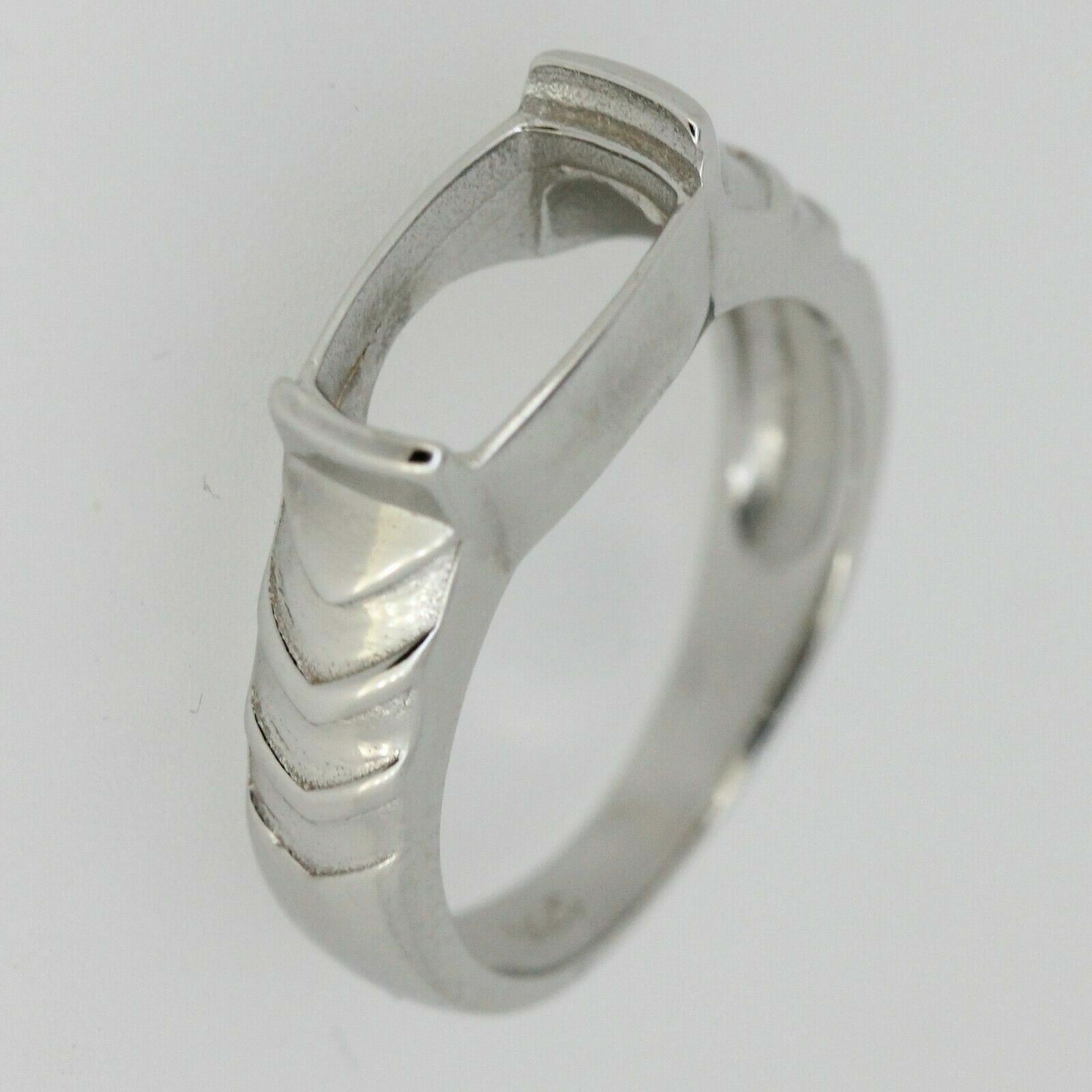 Sterling Silver Semi Mount Ring Setting Oval OV 11x9mm Cabochon