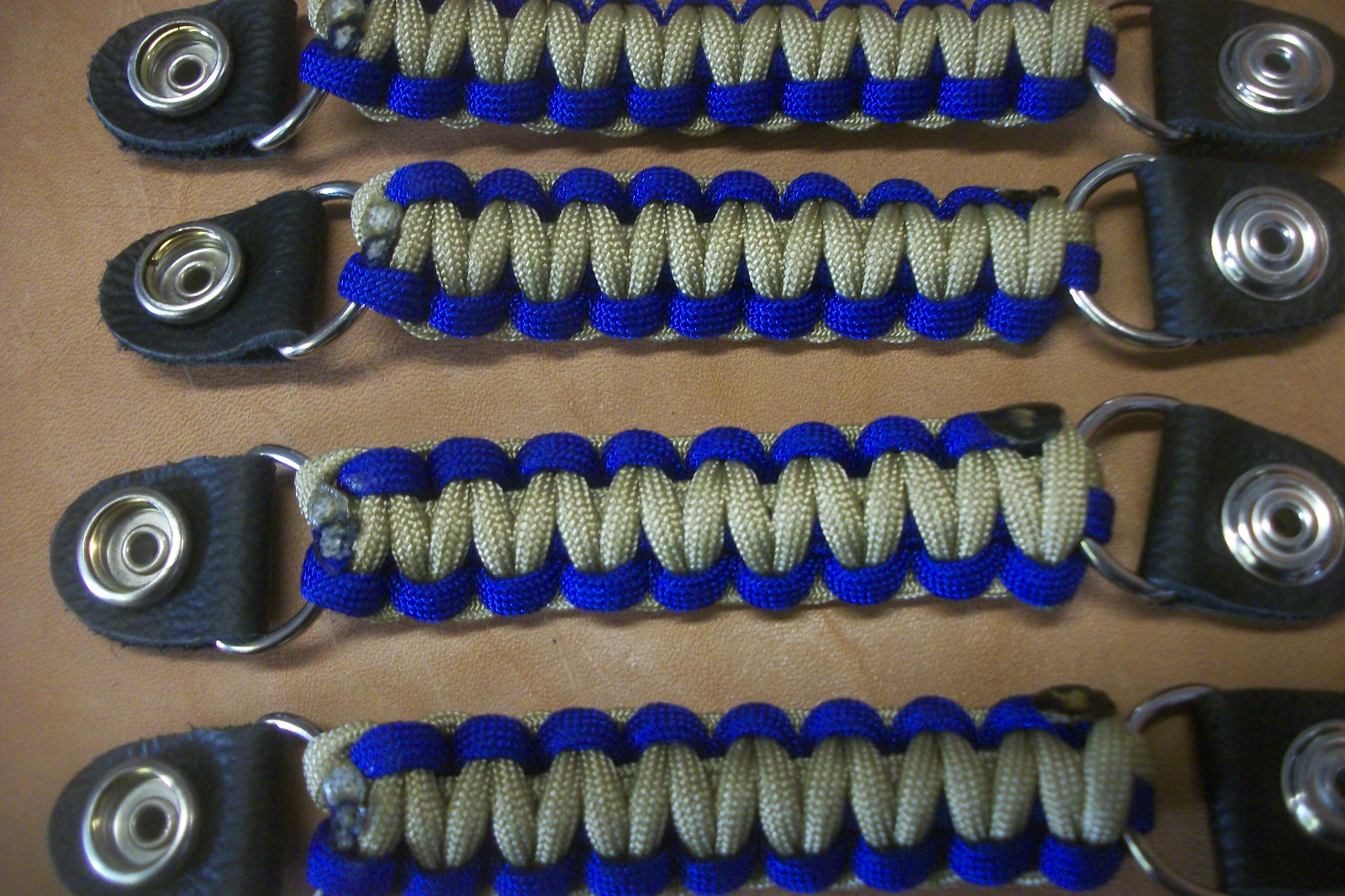 Vest extenders paracord Light weight BLUE & GOLD!!!! Set of 4. By Stitch