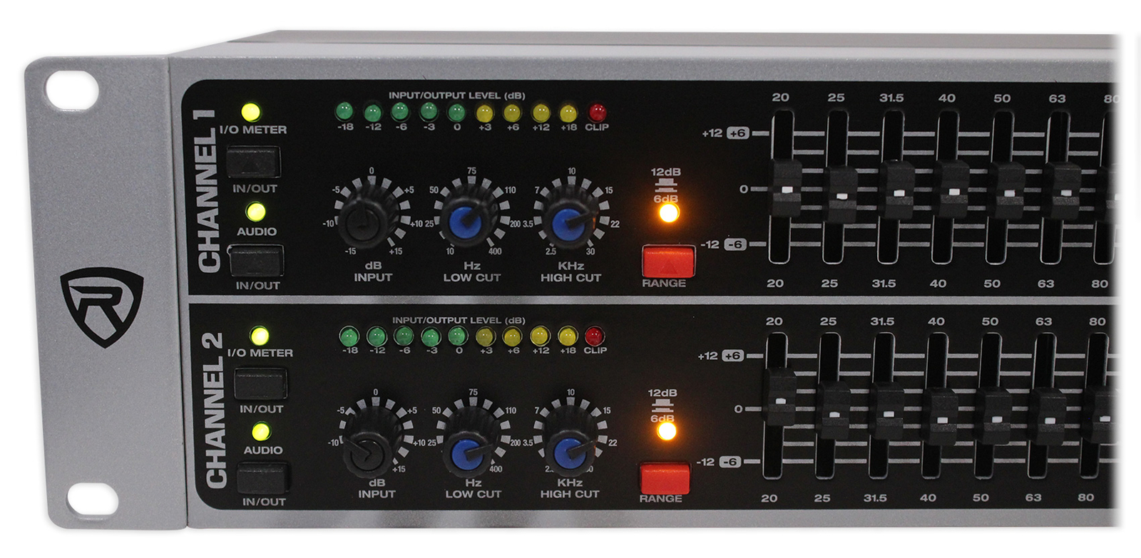 Rockville REQ231 Dual 31 Band 1/3 Octave Graphic Equalizer With Sub-Output!