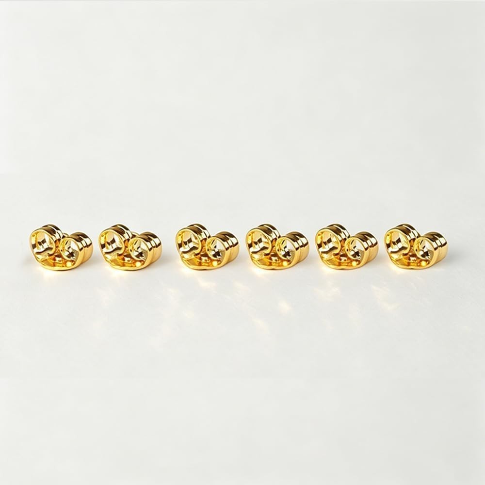 14K Gold Earring Backs for Stud Earrings - Yellow Locking (3 Pairs)