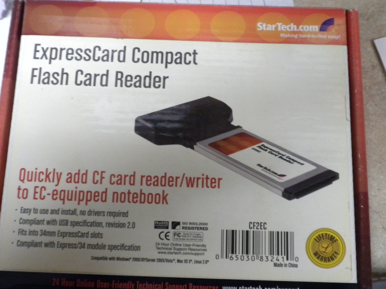 startech Compact Flash PC Card Adapter PCMCIA CF Memory Reader TESTED Working
