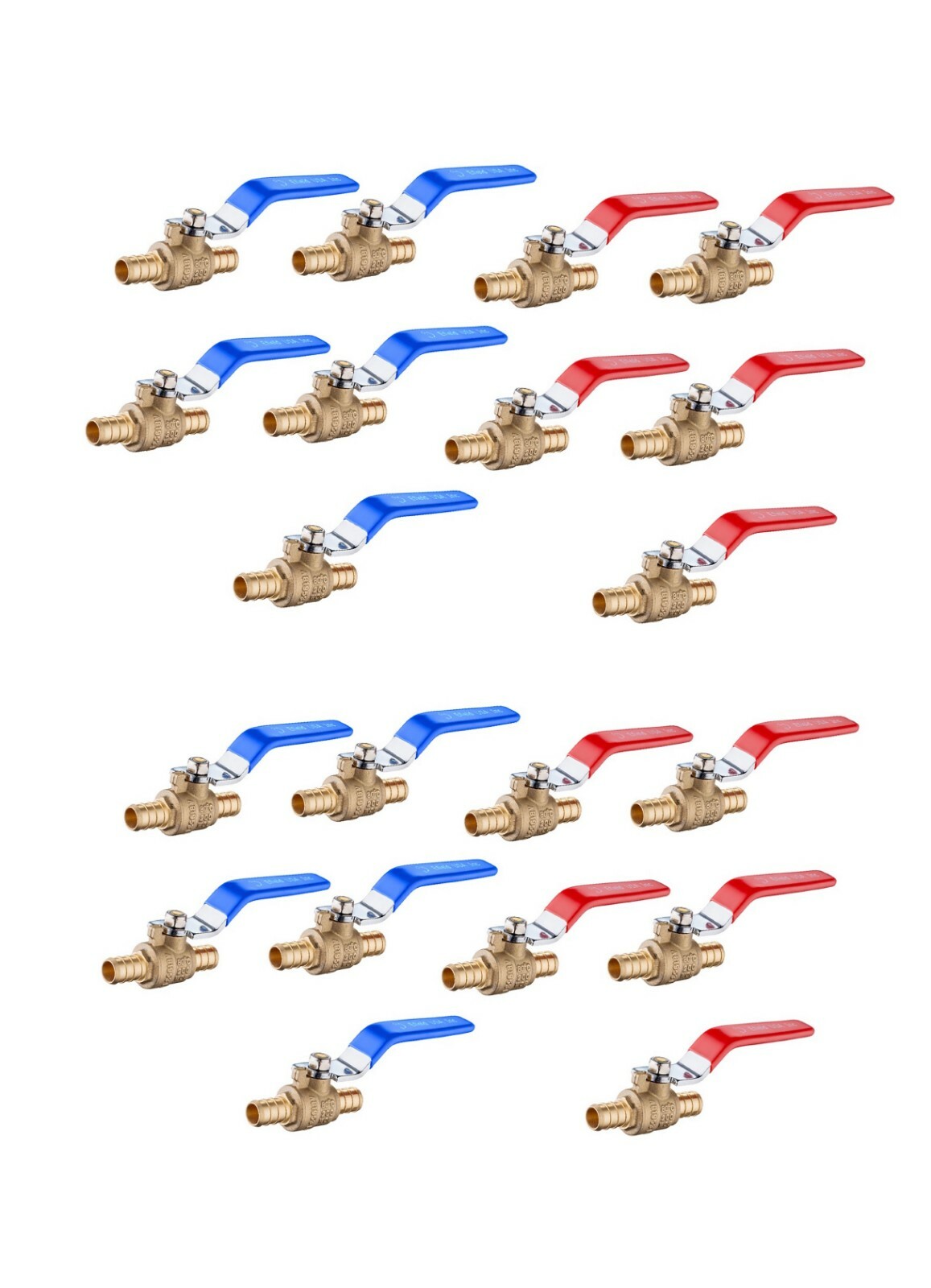 EFIELD 20PCS  1/2" PEX FULL PORT SHUT OFF  BALL BRASS VALVE HOT AND COLD NO LEAD