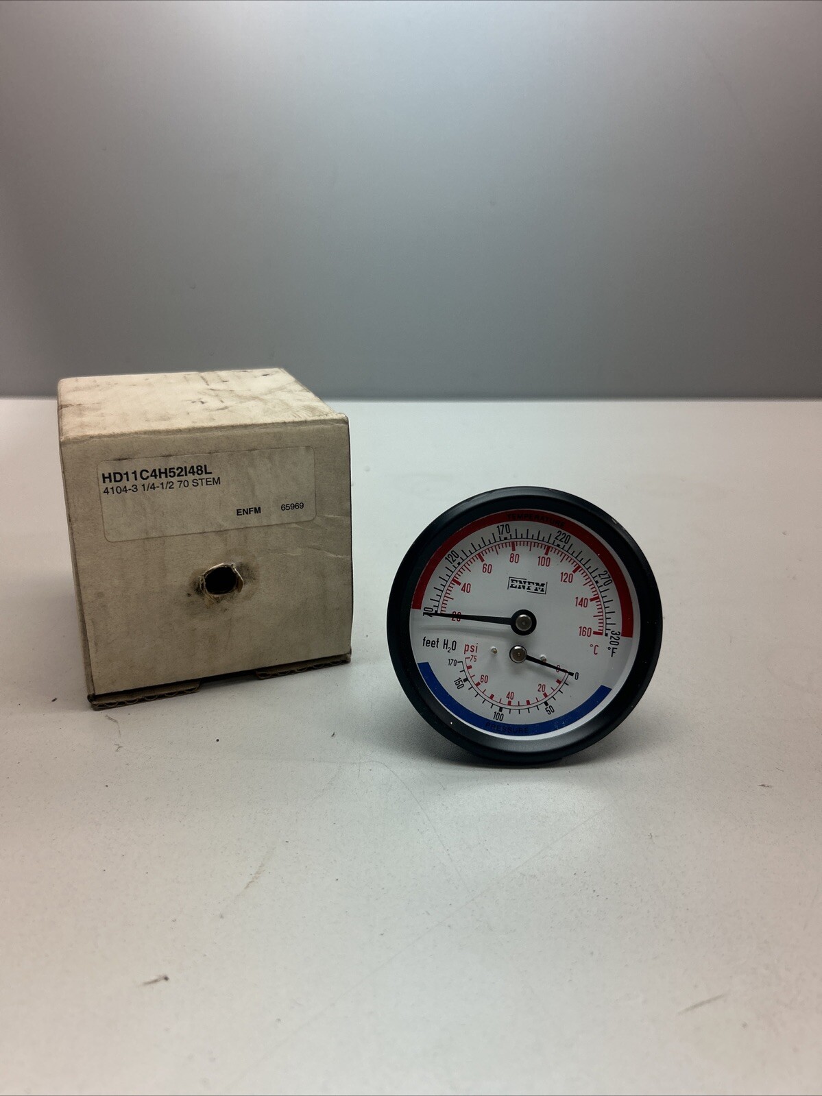 HD11C4H52I48L THERMOMETER PRESSURE GAUGE 20-160C 0-75PSI CBM